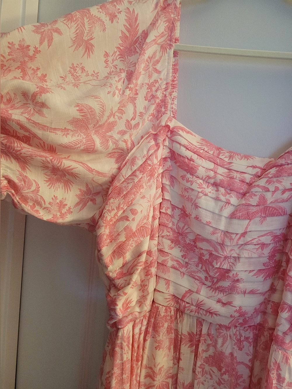 LC Lauren Conrad Pink Toile Square-Neck Midi Dress - Picture 5 of 9